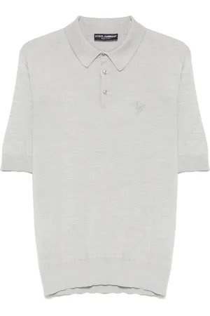 Dolce & Gabbana Polotrøje i silke med broderet logo