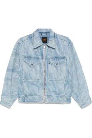 HUGO BOSS Denimjakke med slitageeffekt