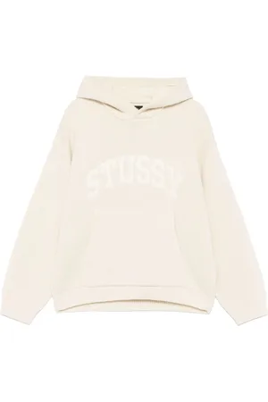 STUSSY Strikket hættetrøje med mærke