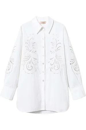 Twin-Set Skjorte i poplin med broderi