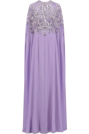 Dina Melwani Kjole i chiffon med udsmykning