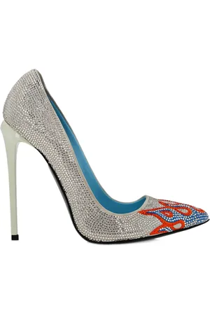 Philipp Plein 120mm pumps med rhinsten-udsmykning og udskæringsdetalje