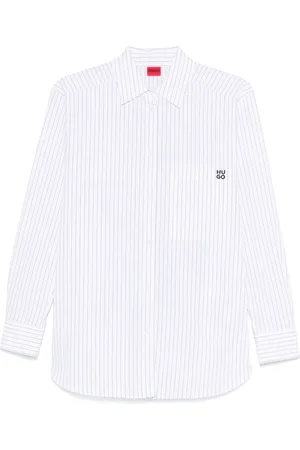 HUGO BOSS Stribet skjorte med sommerfugletryk