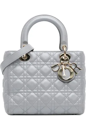Dior Medium Cannage Lady Dior satchel-taske i lammeskind fra 2018