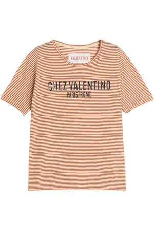 VALENTINO GARAVANI Stribet T-shirt med Chez-tryk
