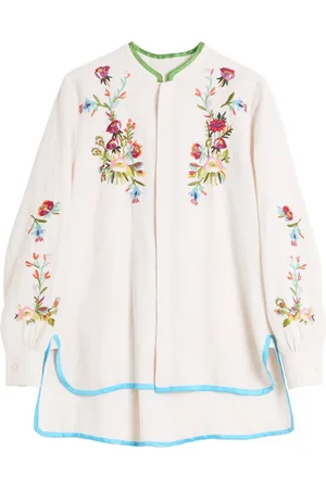 VALENTINO GARAVANI Skjorte med blomster-broderi
