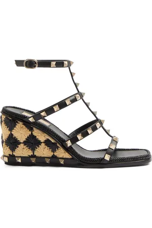 VALENTINO GARAVANI 80mm Rockstud sandaler med kilehæl