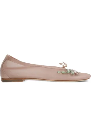 Simone Rocha Ballerinaer i mesh med rhinstenapplikation