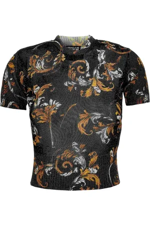 VERSACE Strikket T-shirt med Barocco-tryk
