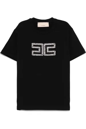 Elisabetta Franchi T-shirt med krystallogo