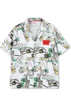 HUGO BOSS Skjorte med illustration-print