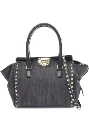 VALENTINO GARAVANI Rockstud two-way håndtaske i denim fra 2010