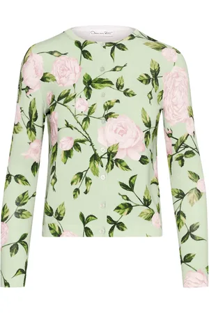 Oscar de la Renta English cardigan med rosetryk