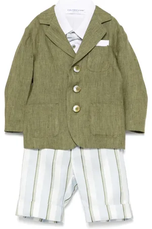 COLORICHIARI Stribet shorts, skjorte og blazer-sæt
