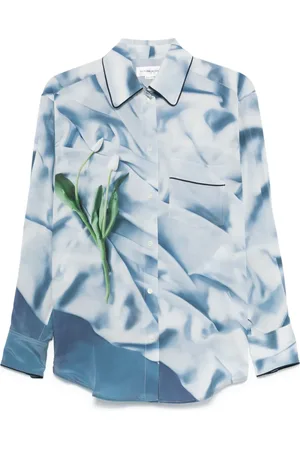 Victoria Beckham Pyjamasskjorte i satin med blomster