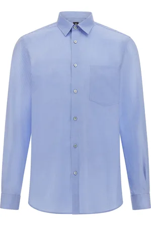 Boggi Milano Stribet skjorte i poplin