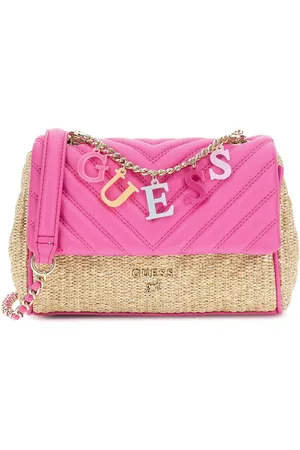 Guess Crossbody-taske i strå med flaplukning