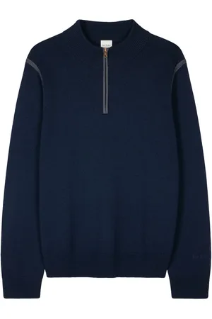 Paul Smith Sweater i merinould med halv lynlås