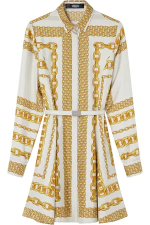 VERSACE Treasure mellemlang skjortekjole i silke