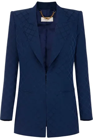 Elisabetta Franchi Blazer i diamant-jacquard med satin