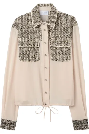 ST. JOHN Metallisk skjorte i tweed