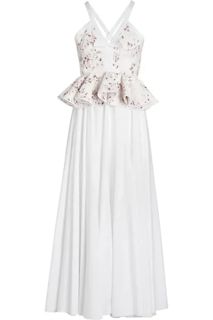 Giambattista Valli Blomstret lang kjole i jacquard