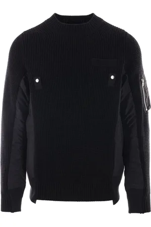 SACAI Sweatshirt i vaffelstrik med paneler