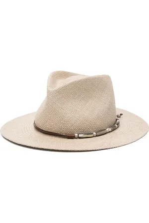 Brunello Cucinelli Perledekoreret fedora-hat