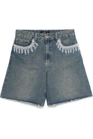 PATBO Denimshorts med perledetalje