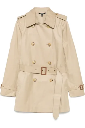 Ralph Lauren Dobbeltradet trenchcoat med bælte