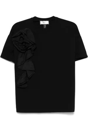 NISSA T-shirt med blomsterapplikation
