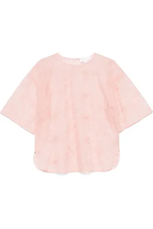 GENNY T-shirt med blomster-broderi
