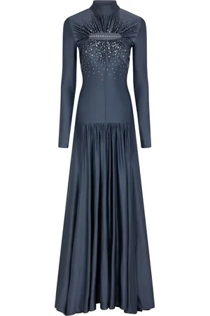 Paco rabanne Kjole i jersey med broderi