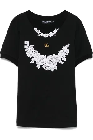 Dolce & Gabbana T-shirt med blondedetalje