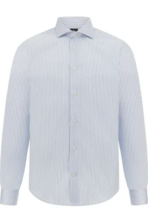 Boggi Milano Stribet skjorte i poplin