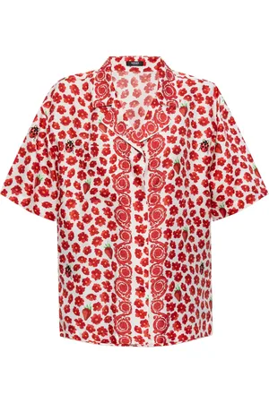 VERSACE Strawberry Garden silkeskjorte