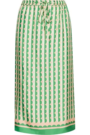 Oscar de la Renta Nederdel i silke med geometrisk tryk