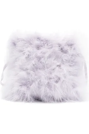 YVES SALOMON Clutch med fjerudsmykning