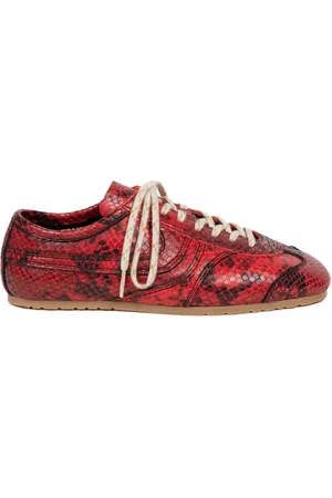DRIES VAN NOTEN Sneakers i læder med slangeskindseffekt