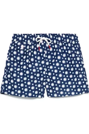 Kiton Badeshorts med hvirveltryk