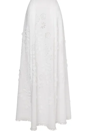 Alberta Ferretti Nederdel med blomsterbroderi