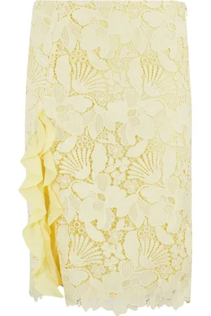 Des Phemmes Midi nederdel med blomster-broderi