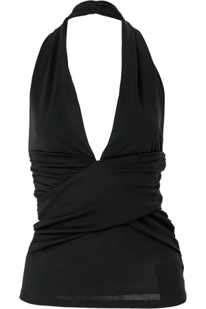 Carolina Herrera Top med halterneck og samledetalje