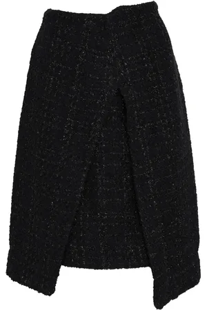 Gloria Coelho Tweed-nederdel med omvendt plissering