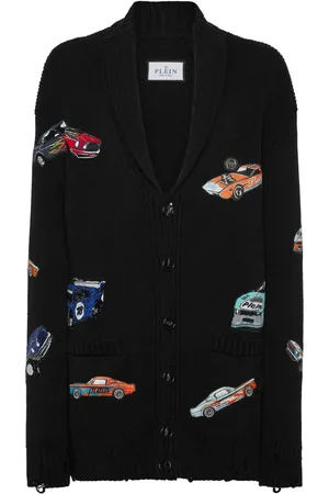 Philipp Plein Cardigan med bil-intarsia