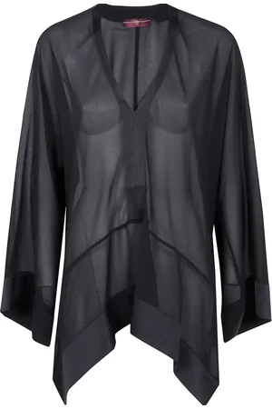 High Bluse med V-hals