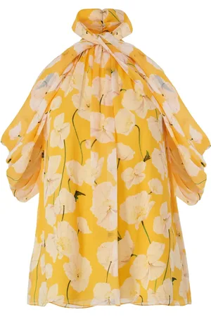 Carolina Herrera Mellemlang kjole med blomstertryk