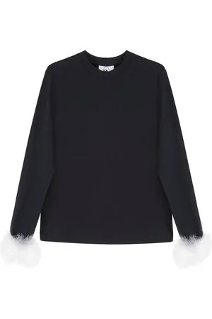 Sleeper T-shirt med fjerdetalje