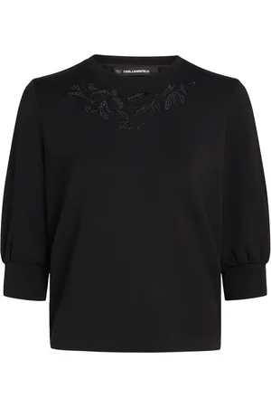 Karl Lagerfeld Sweatshirt med orkide-broderi