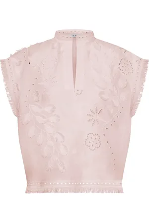 Alberta Ferretti Top med blomsterbroderi